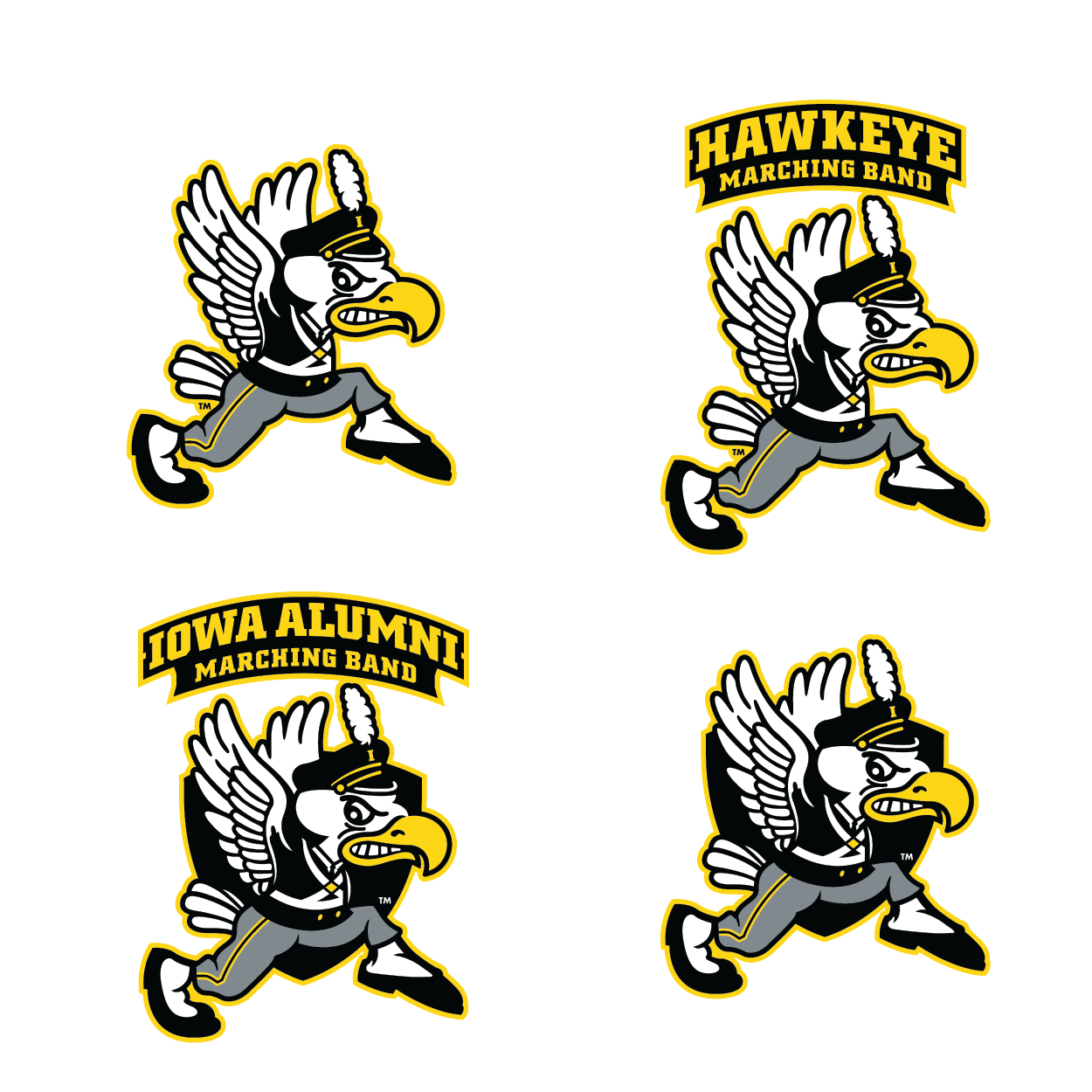 Examples of the new Retro Marching Herky Logo