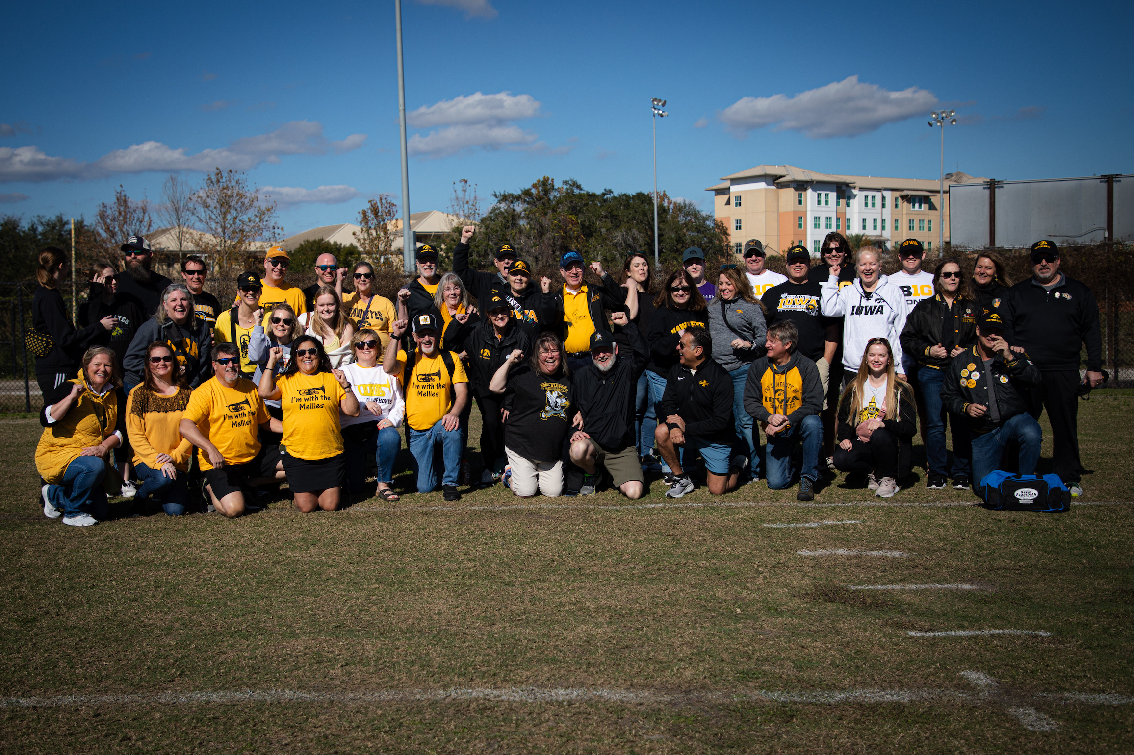 HMB Alumni and parents of HMB students at the band's rehearsal in Orlando, FL, before the Citrus Bowl