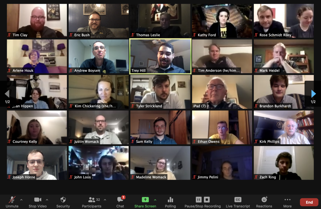 Alumni Board Networking Event Zoom Call Screenshot