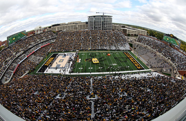 HMB performing on the field in Kinnick Stadium during Crossover at Kinnick