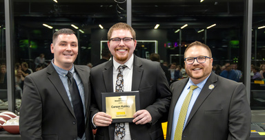 HMB Bass Section Leader Carson Kahley with the directors