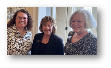 Dina Jensen and Arlene Houk with President Barb Wilson
