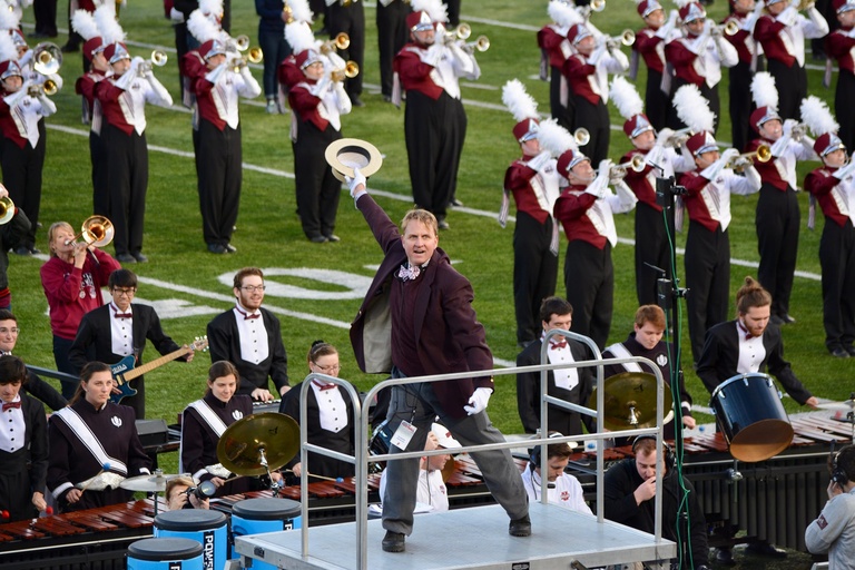 Timothy Todd Anderson directing the Minutemen Marching Band