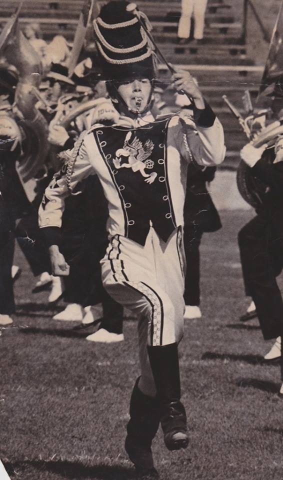 Tom Leslie as Drum Major of the Hawkeye Marching Band