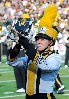 Rose Schmidt on trumpet in the HMB