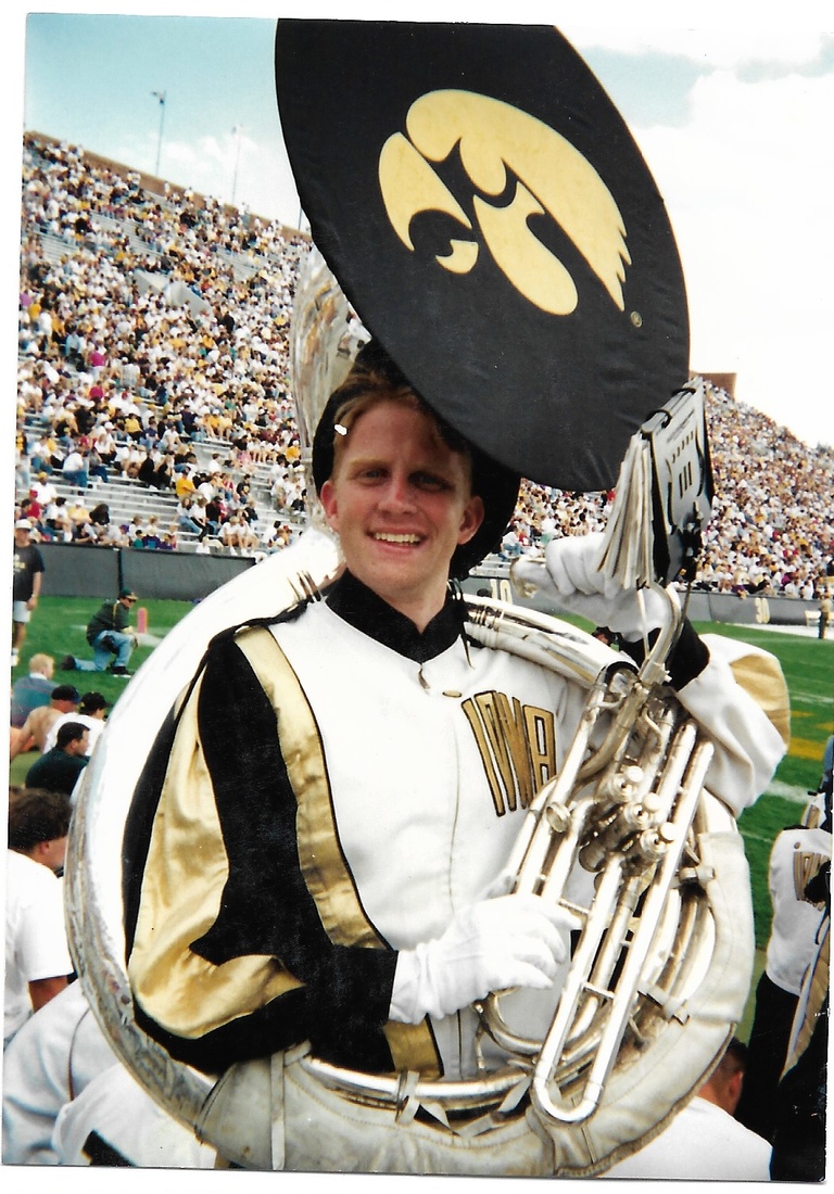 Timothy Todd Anderson with an HMB sousaphone