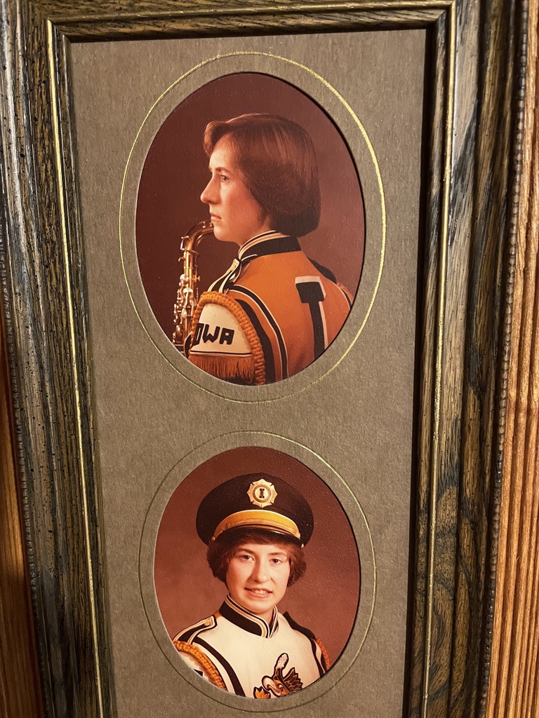 Barb McKenzie in the Hawkeye Marching Band