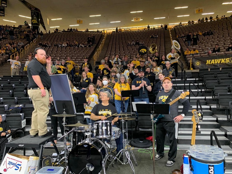 Alumni Pep Band in Carver Hawkeye Arena