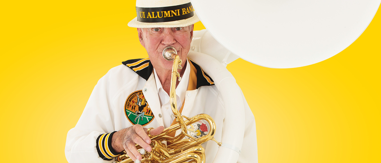 Jared Hills ('59 BSME) with sousaphone