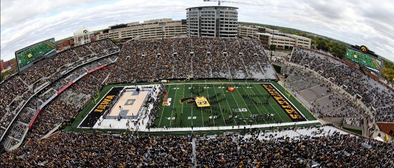 HMB performing on the field in Kinnick Stadium during Crossover at Kinnick