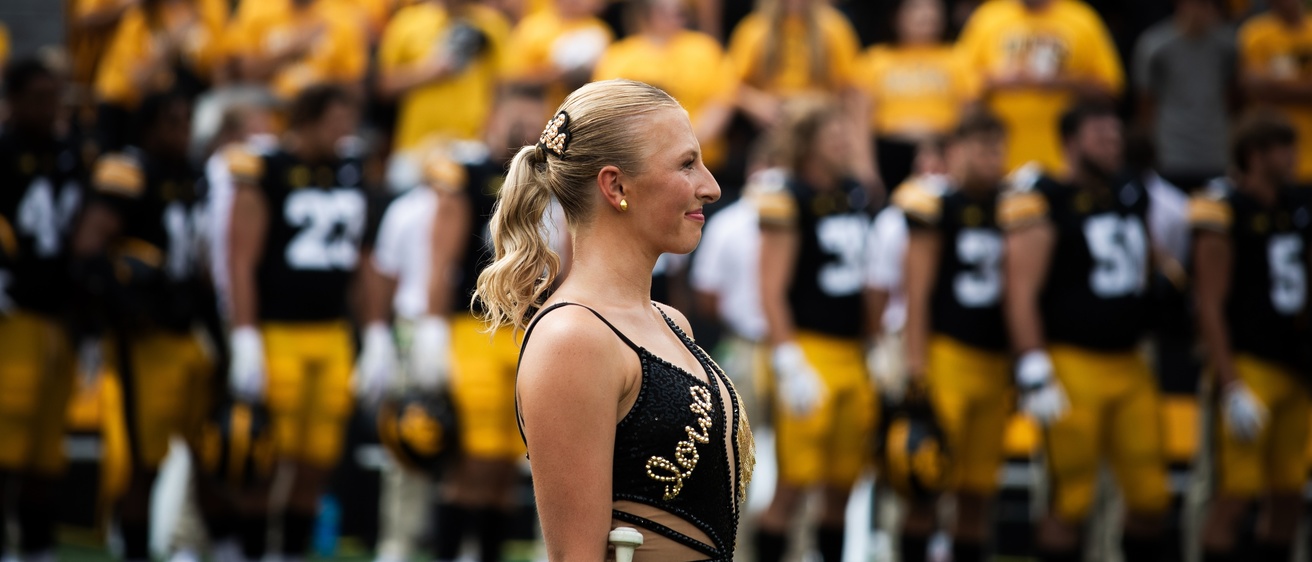 Ella McDaniel performing in Kinnick Stadium