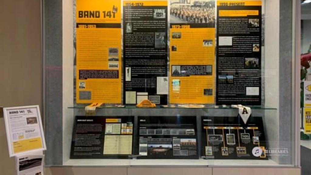 Band 141 Exhibit in Voxman Music Building