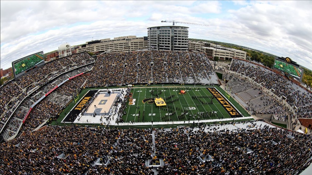 HMB performing on the field in Kinnick Stadium during Crossover at Kinnick