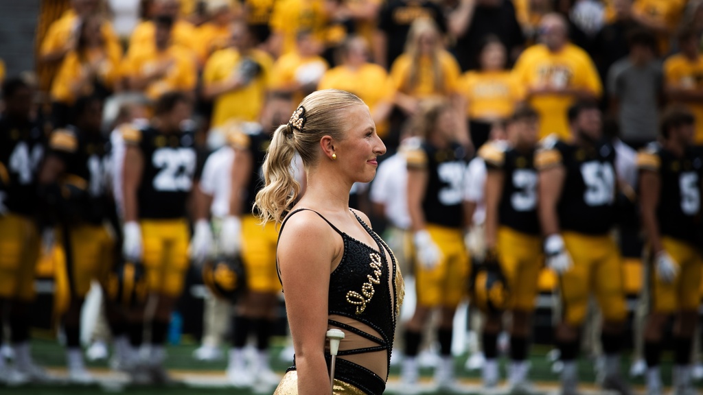 Ella McDaniel performing in Kinnick Stadium