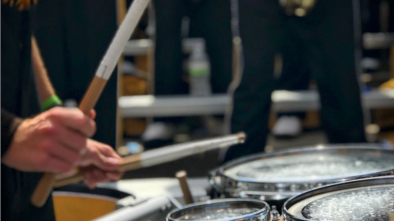 Tenor drums in the stands